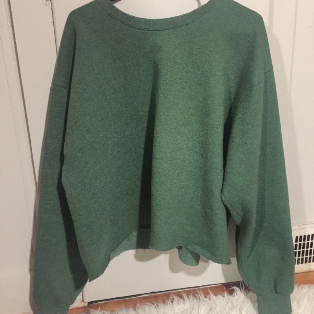Green Cropped Sweater